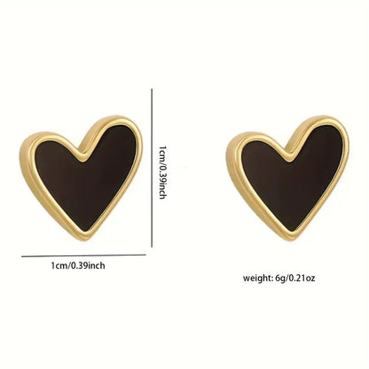 Mini pendientes delicados con forma de corazón